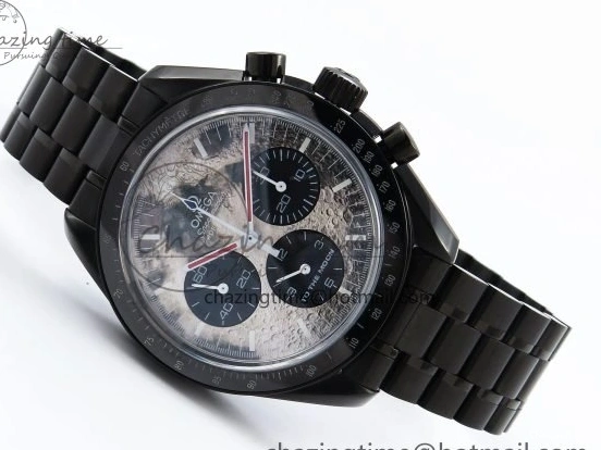 0307 Speedmaster Black Benom PVD Moon RMF Best Edition on PVD Bracelet Lemania HW WrinkleFree 7727